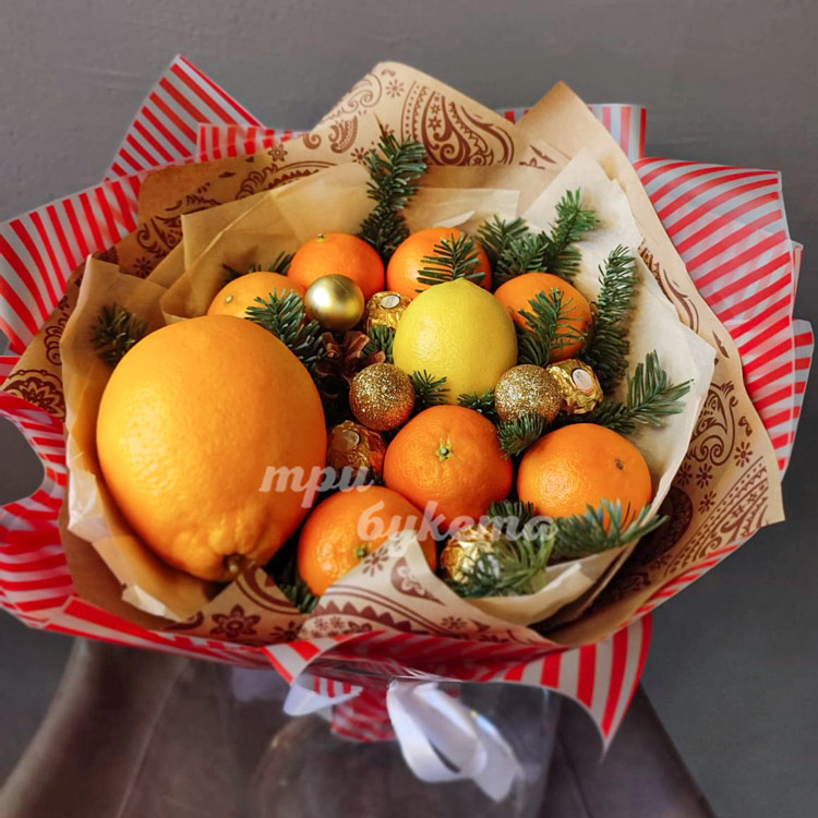 Цитрусовый новогодний букет (доп. фото 3)